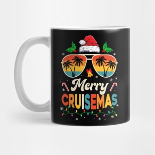 Merry Cruisemas Christmas Family Santa Reindeer Cruise Retro Mug